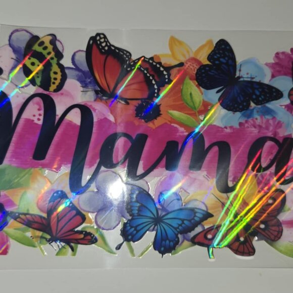 Jelly Glass Mug 17oz Beautiful Mama Butterflies with plastic straw NIB - Picture 3 of 9